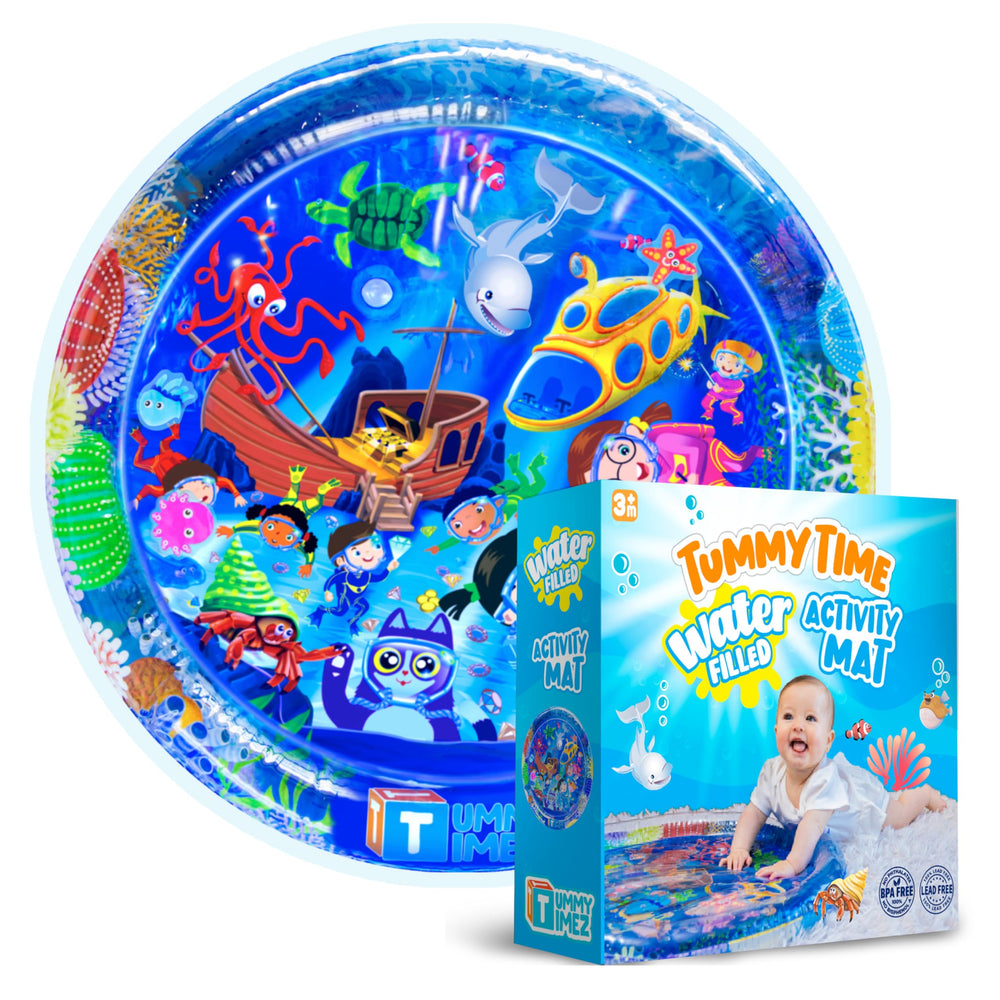 TT TUMMYTIMEZ water mat with inflated rim for stable tummy time sessions.