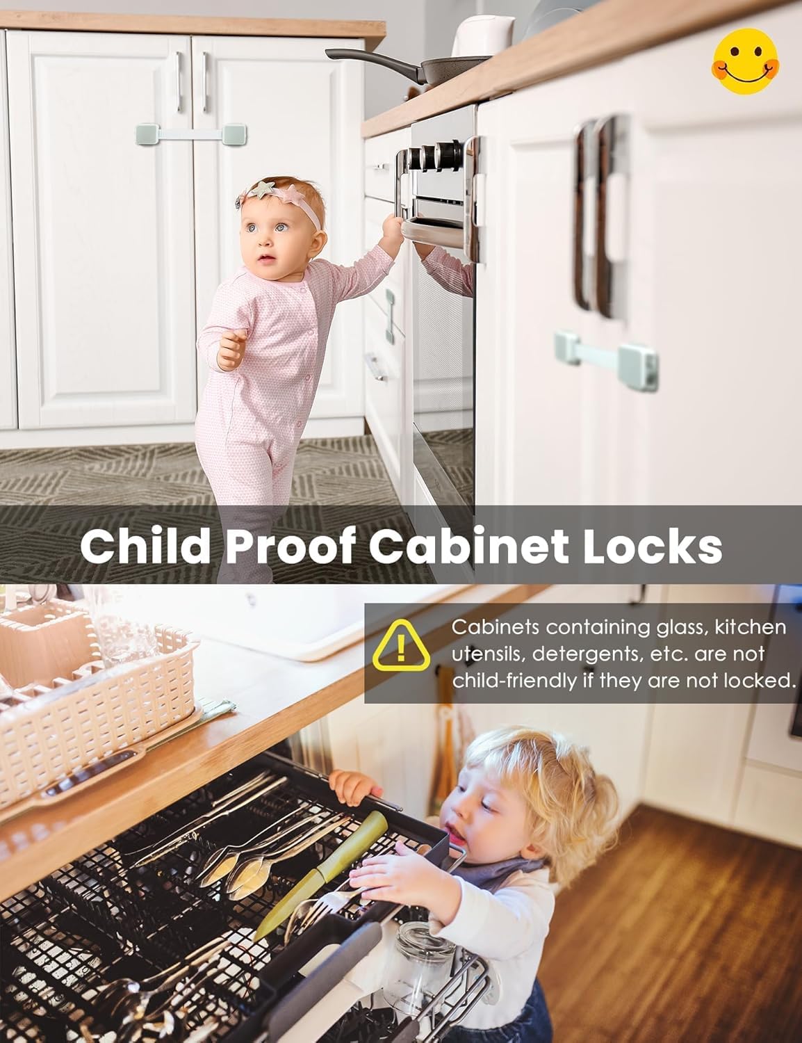 TTMALL 2-pack locks on drawers act as reliable child-safe closures.