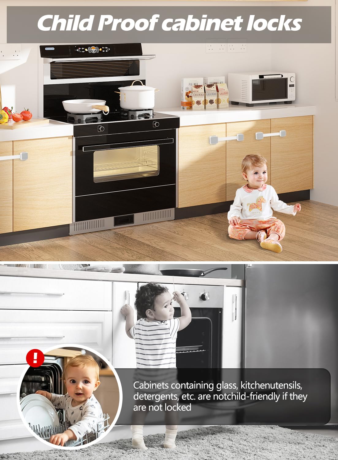 TTMALL safety lock on fridge helps prevent rummaging and spills.