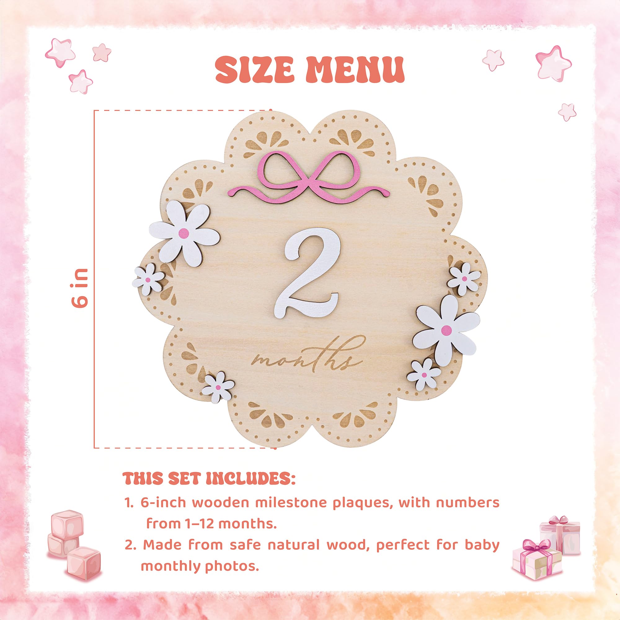 TTMerriwood baby girl growth tracker for months 1 through 12