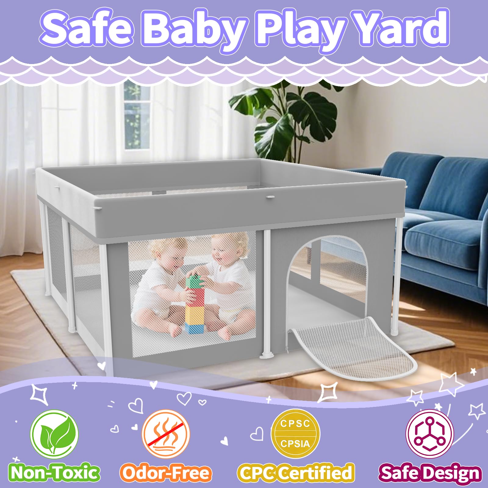 Ttottos foldable playpen carry bag image shows easy transport for trips.