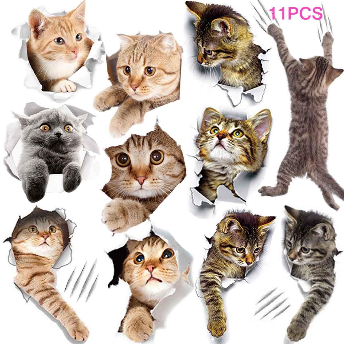 TTSAM 3D cat stickers assembly kit for customizable feline wall art