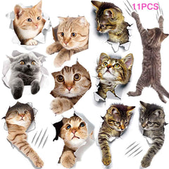 TTSAM 3D cat stickers assembly kit for customizable feline wall art