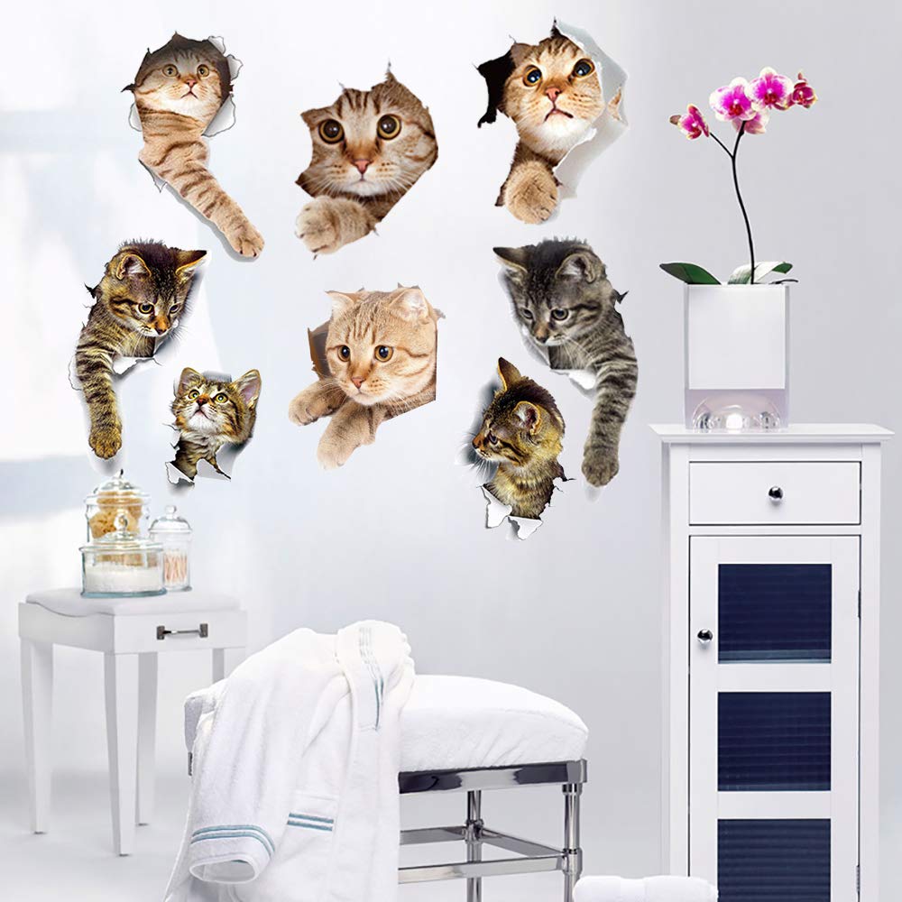 TTSAM easy-peel cat poster wall decals suitable for quick room refresh