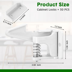 Tuanse white self-adhesive lock close-up for easy smooth-surface installation.