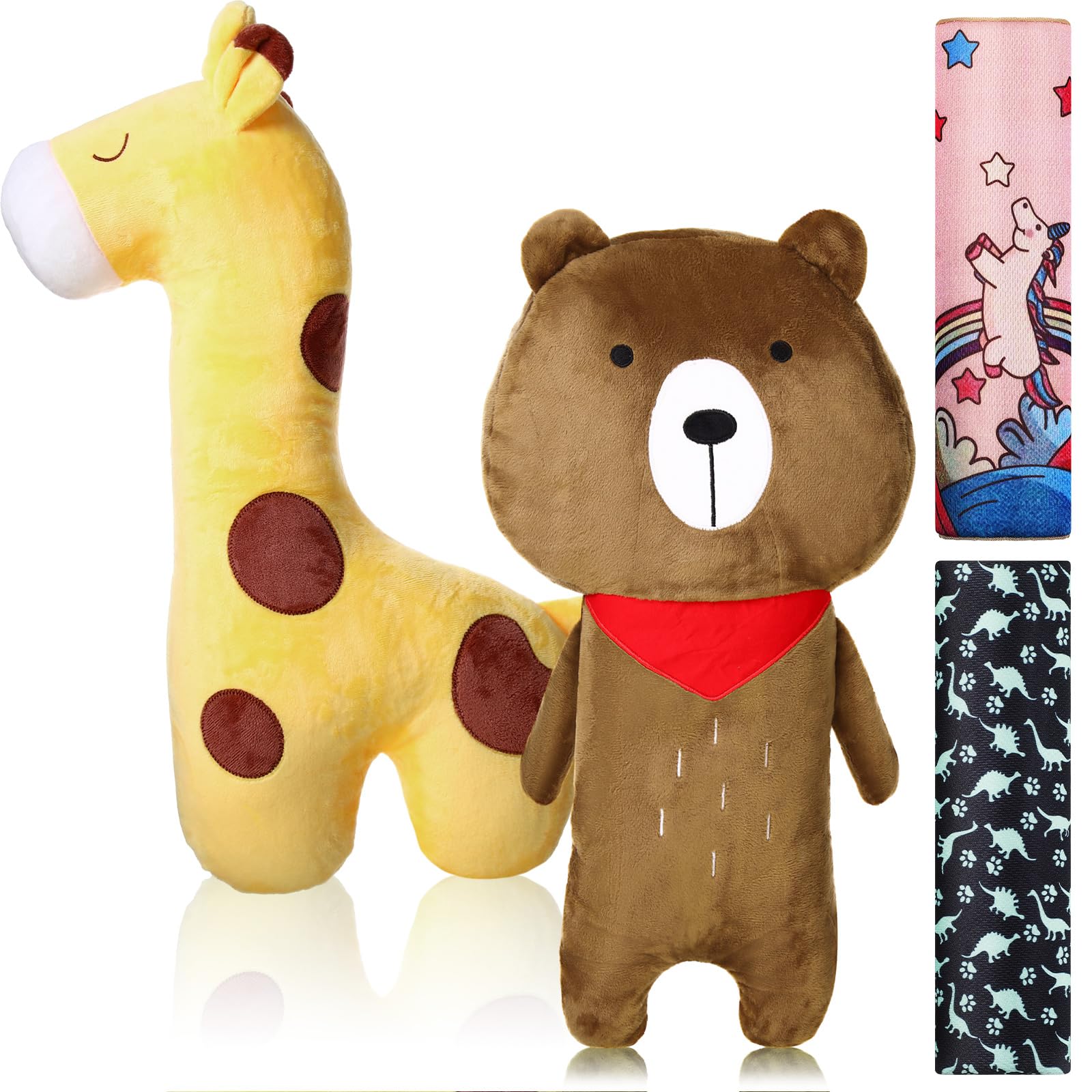 Tuanse giraffe seatbelt cover close-up for comfortable long trips.