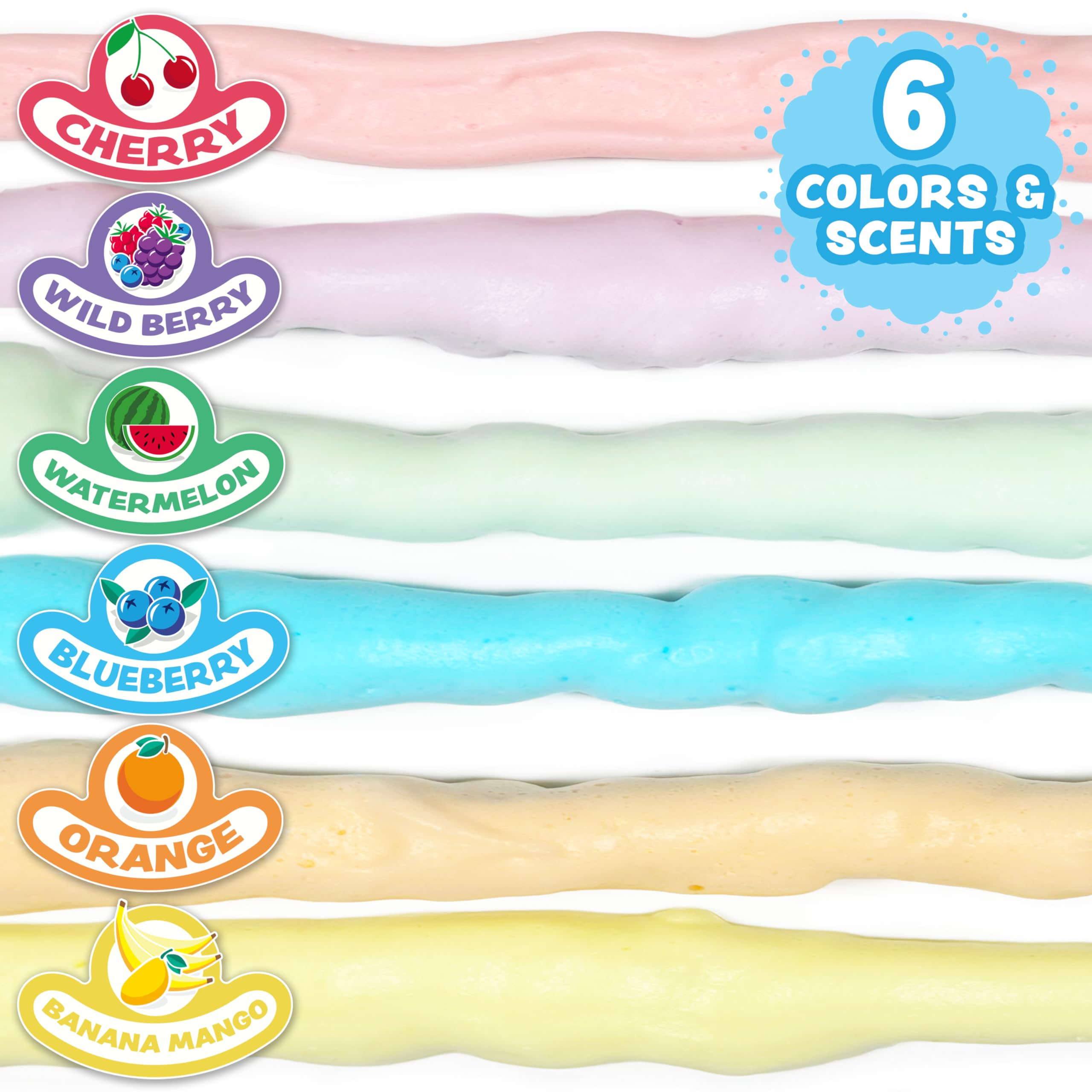 Tub Works Fluffy Foam Soap wild berry can adds purple foam with fruity scent for sensory play.