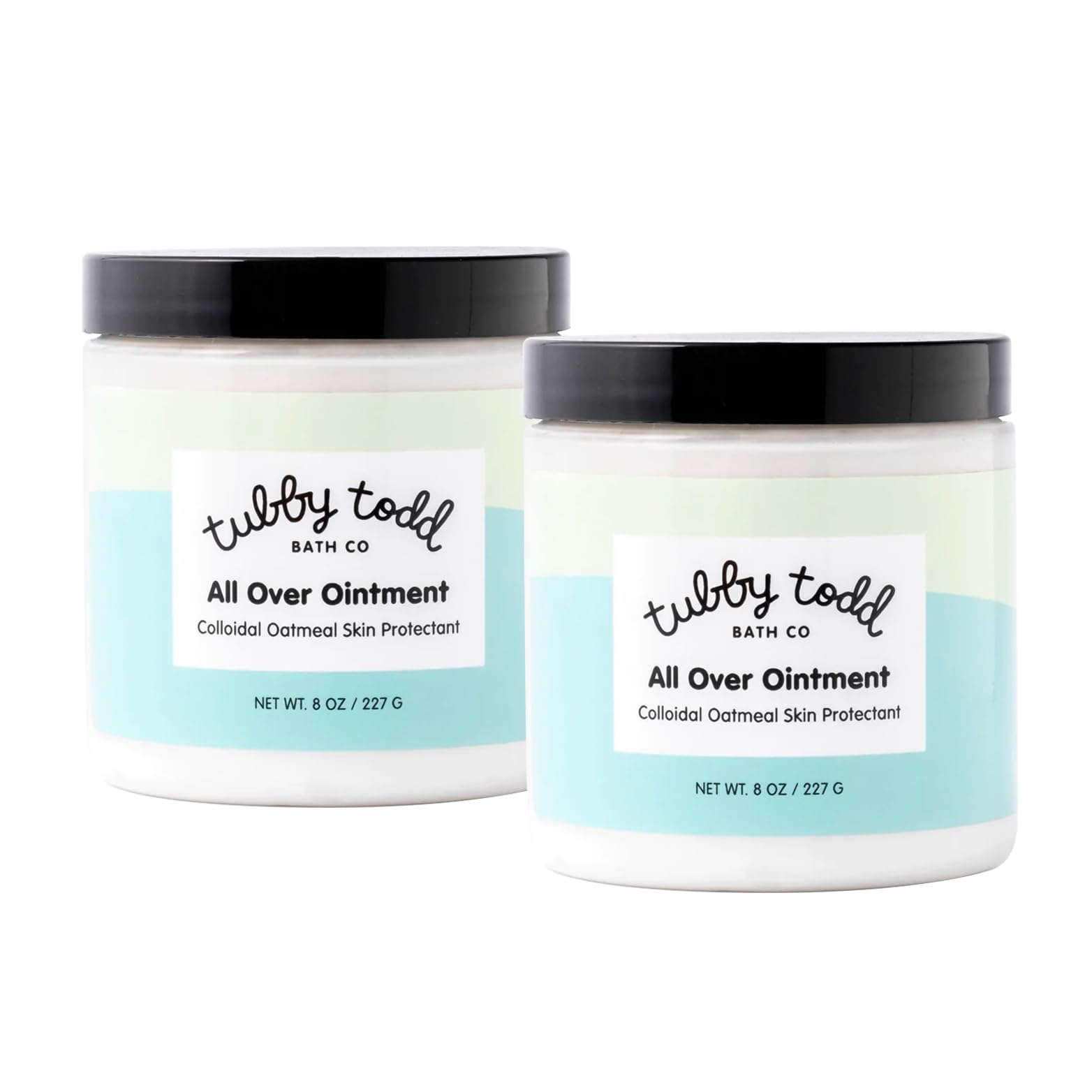 Tubby Todd All Over Ointment bottle shows gentle eczema relief for sensitive baby skin.