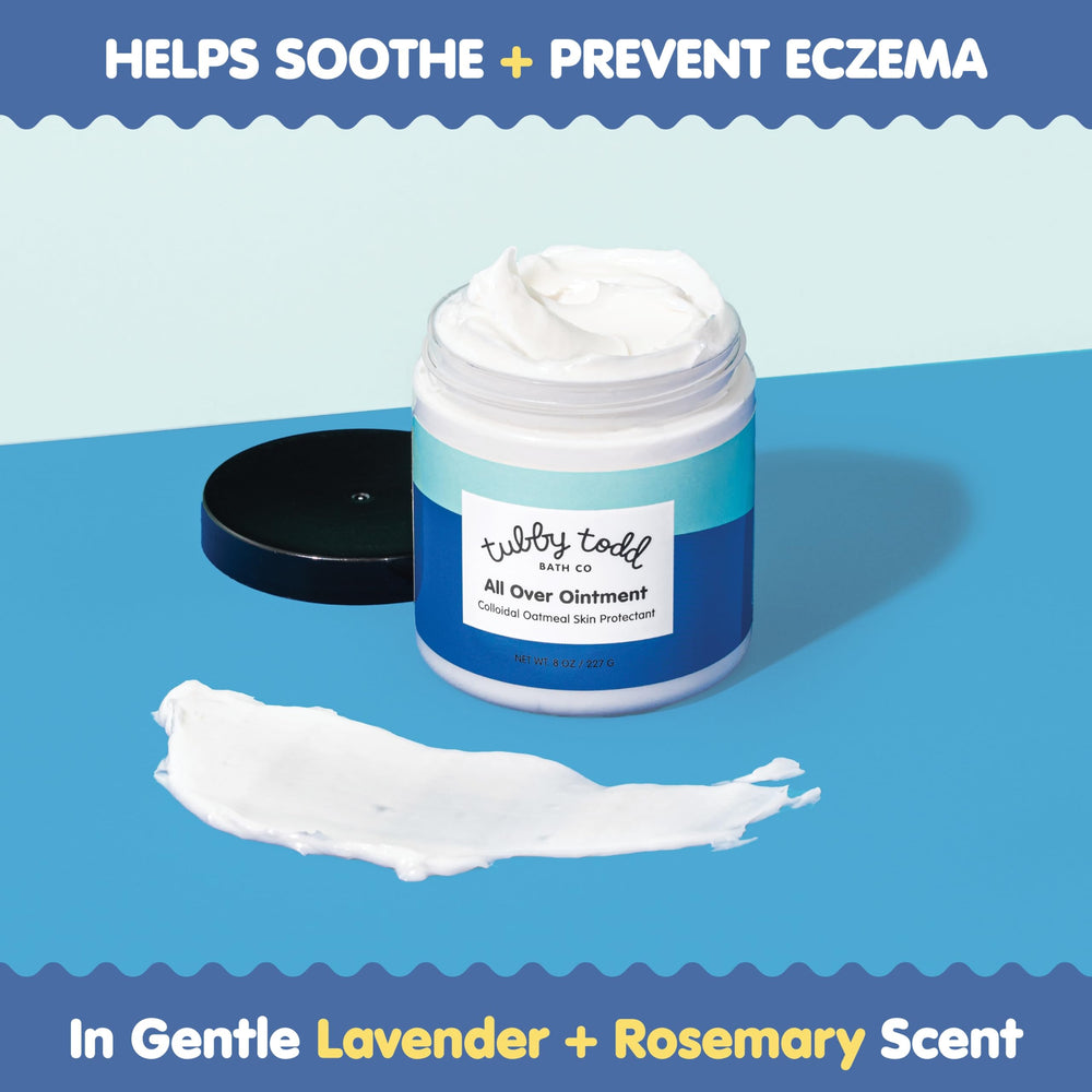 Tubby Todd All Over Ointment cream swirl shows thick, non-greasy hydration.