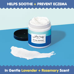 Tubby Todd All Over Ointment cream swirl shows thick, non-greasy hydration.