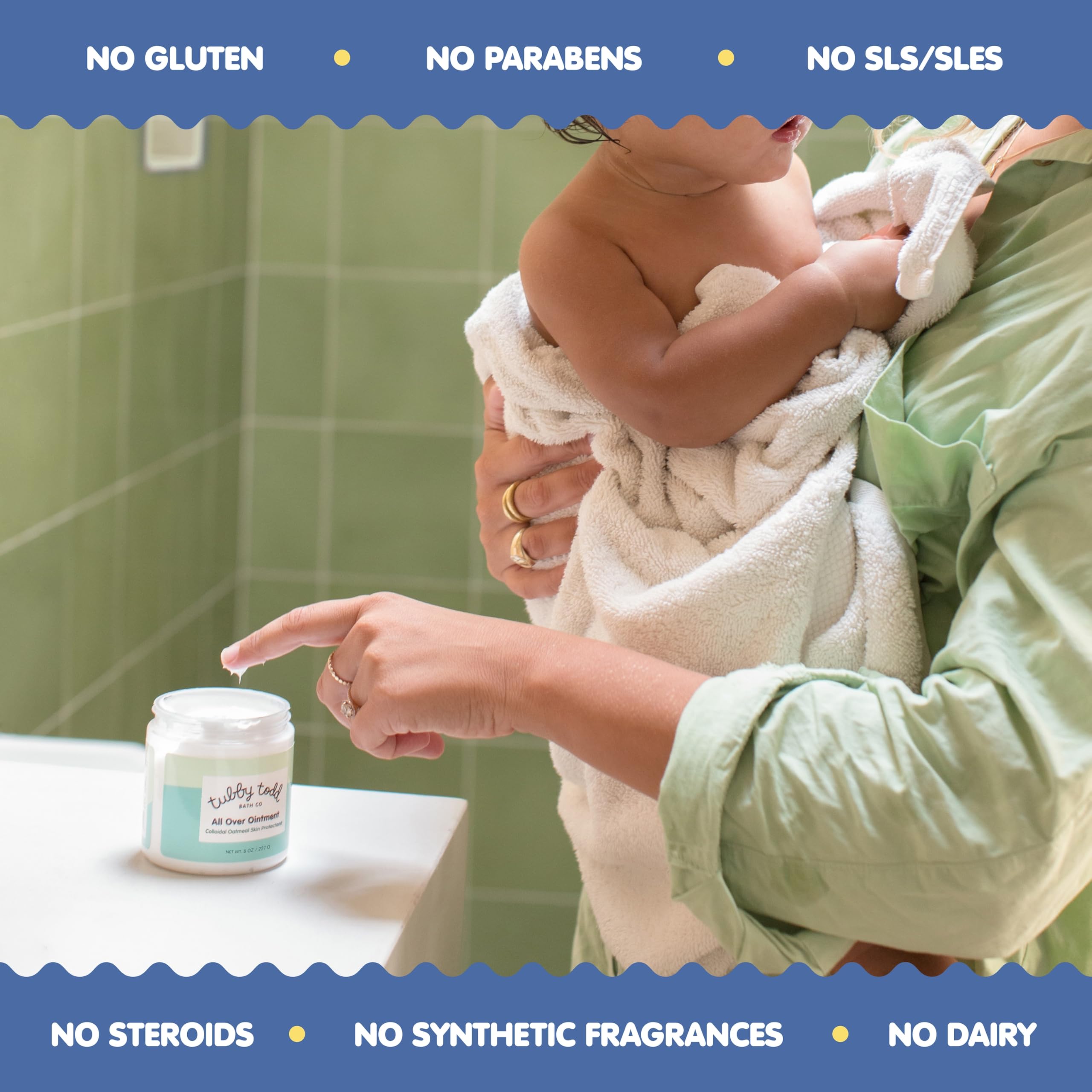 Tubby Todd All Over Ointment texture demonstrates quick absorption without greasiness.