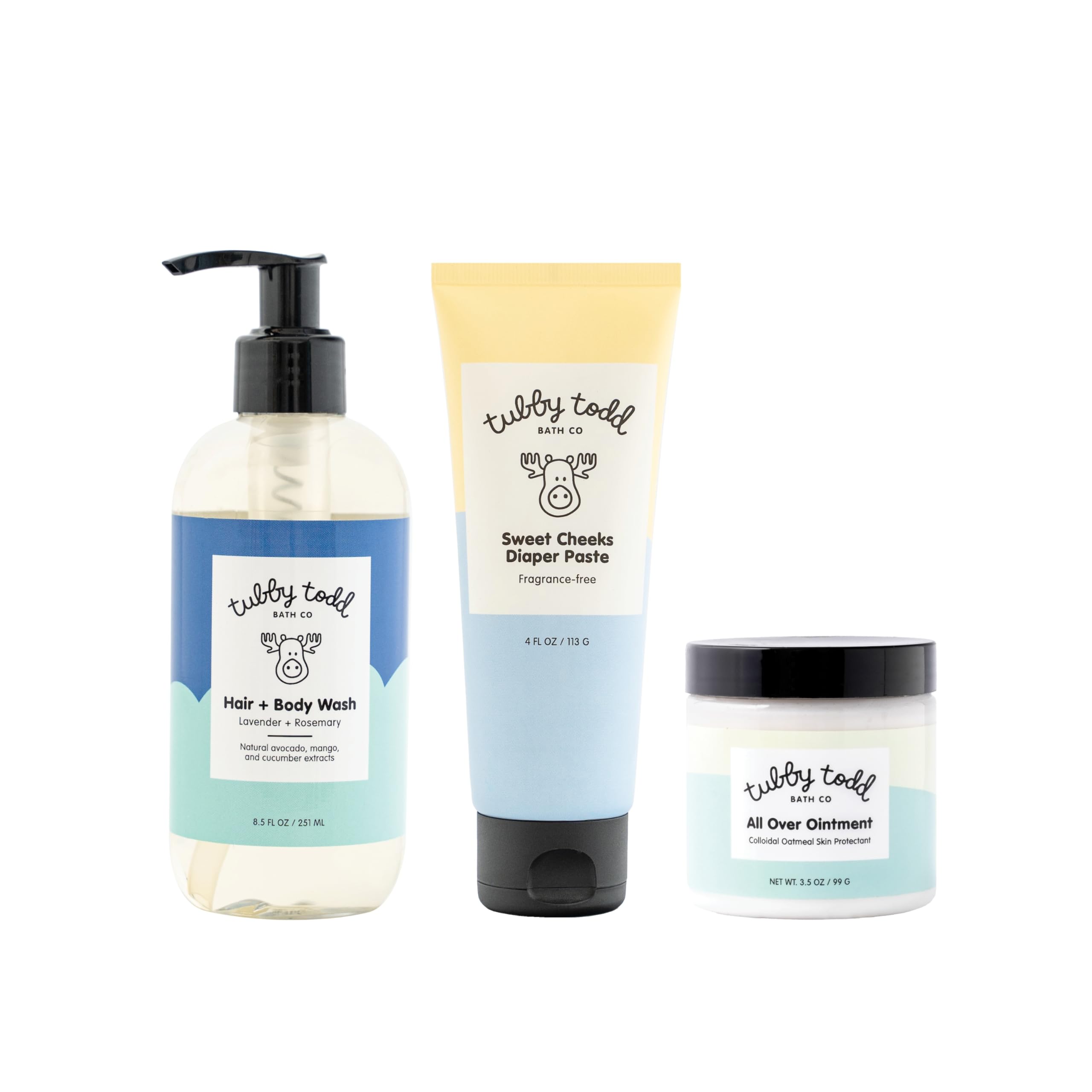 Tubby Todd baby bundle shows gentle newborn bath routine for soft skin