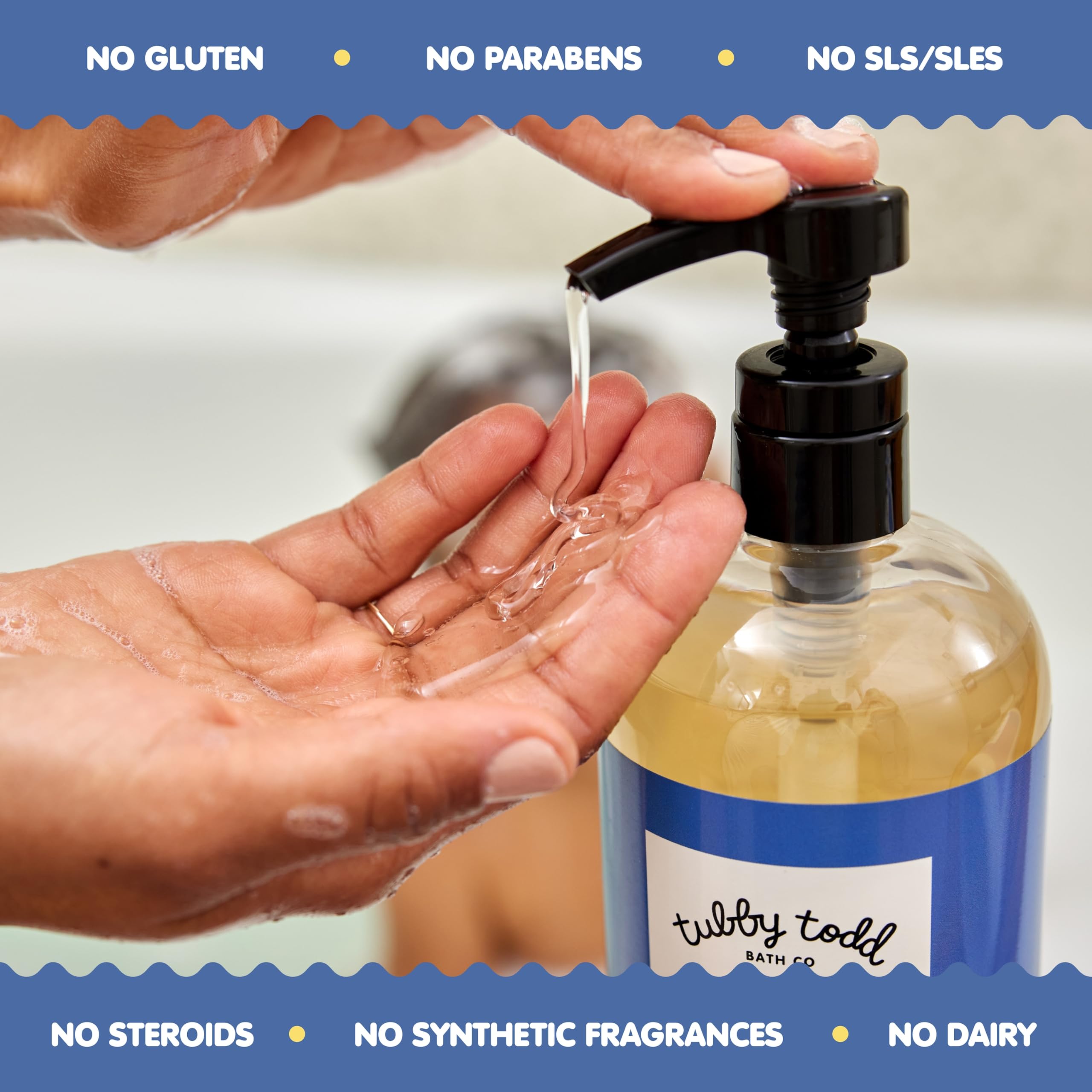 Tubby Todd family-use hands demonstrate versatile daily care