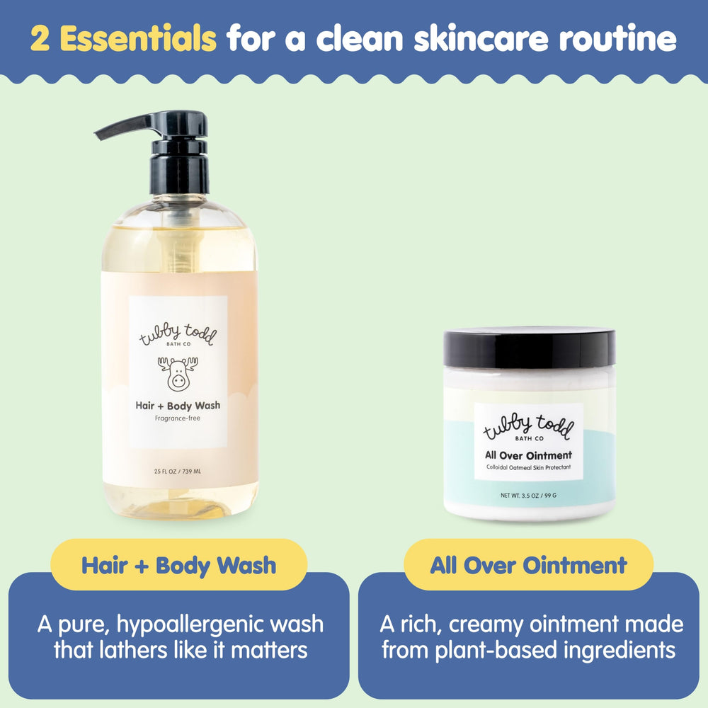 Tubby Todd fragrance-free label emphasizes fragrance-free formula for sensitive skin care.