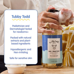 Tubby Todd Hair + Body Wash fragrance-free pack emphasizes simple wash convenience.