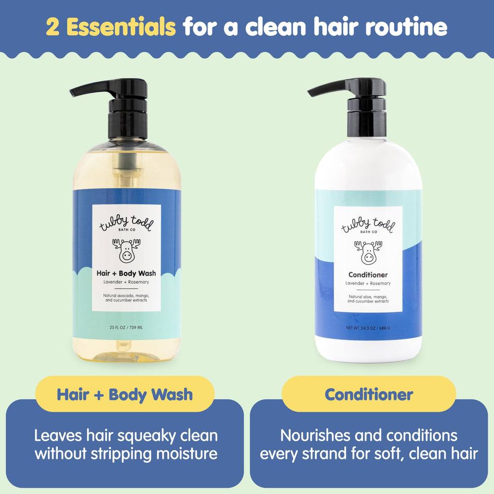 Tubby Todd Hair Duo conditioner ends soft and frizz-free.