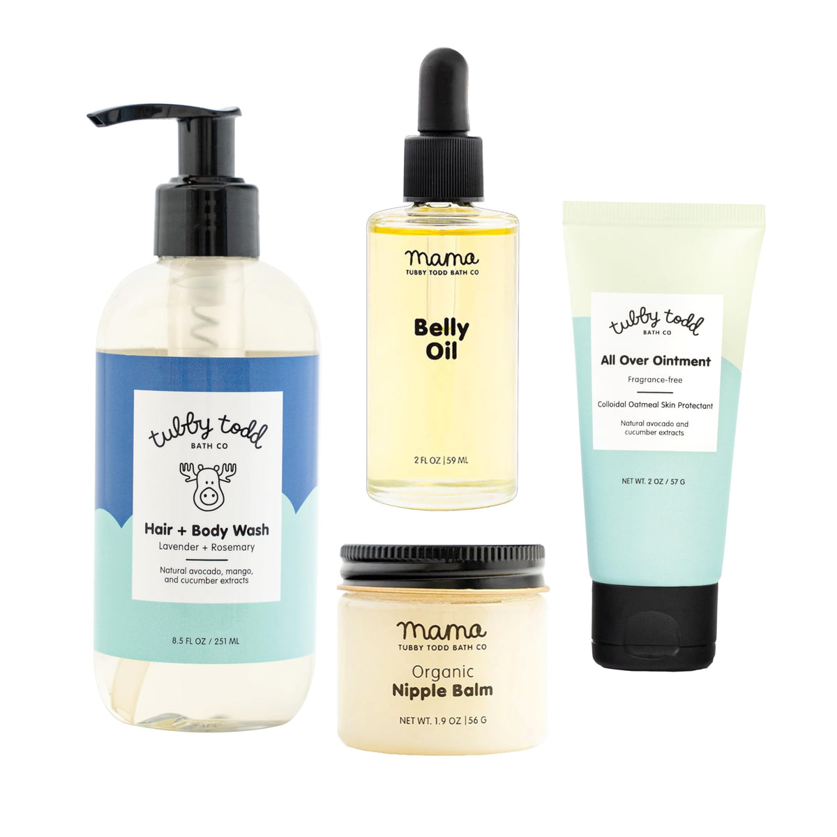 Tubby Todd Lavender Rosemary Hair + Body Wash bottle for gentle cleansing of sensitive skin.