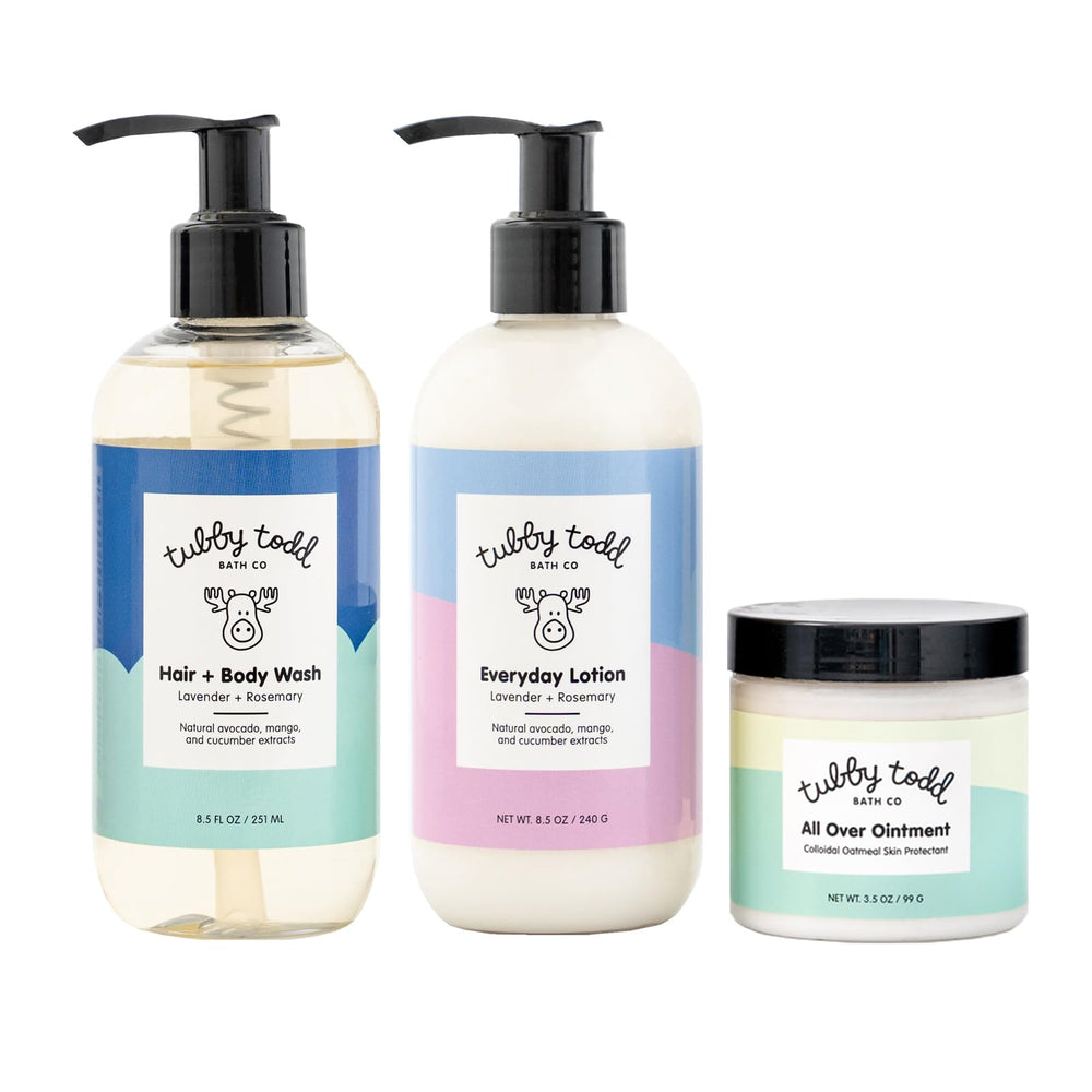 Tubby Todd Regulars Bundle shampoo bottle for gentle cleansing on sensitive newborn skin