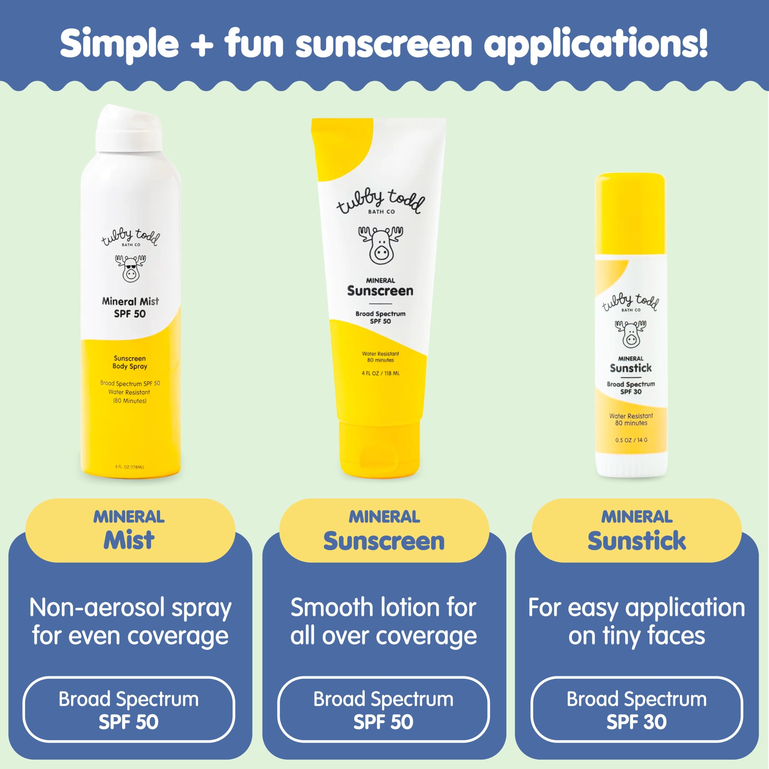 Tubby Todd Sun Bundle mineral sunstick delivers quick, touch-up application