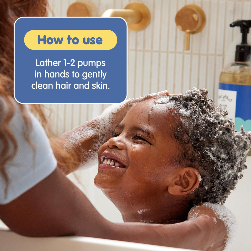 Tubby Todd Hair and Body Wash non-toxic formula label emphasizes safe ingredients.
