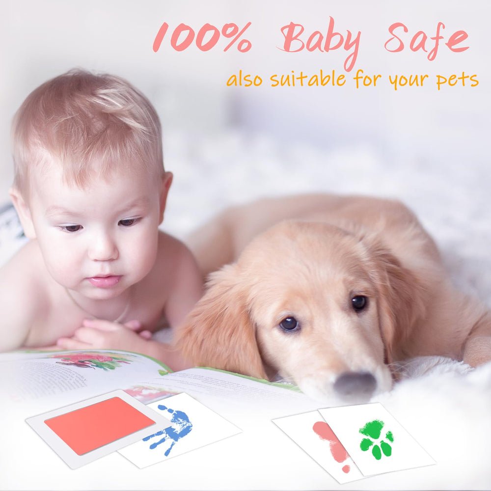 Tubuui clean touch ink pad enables mess-free baby footprints.