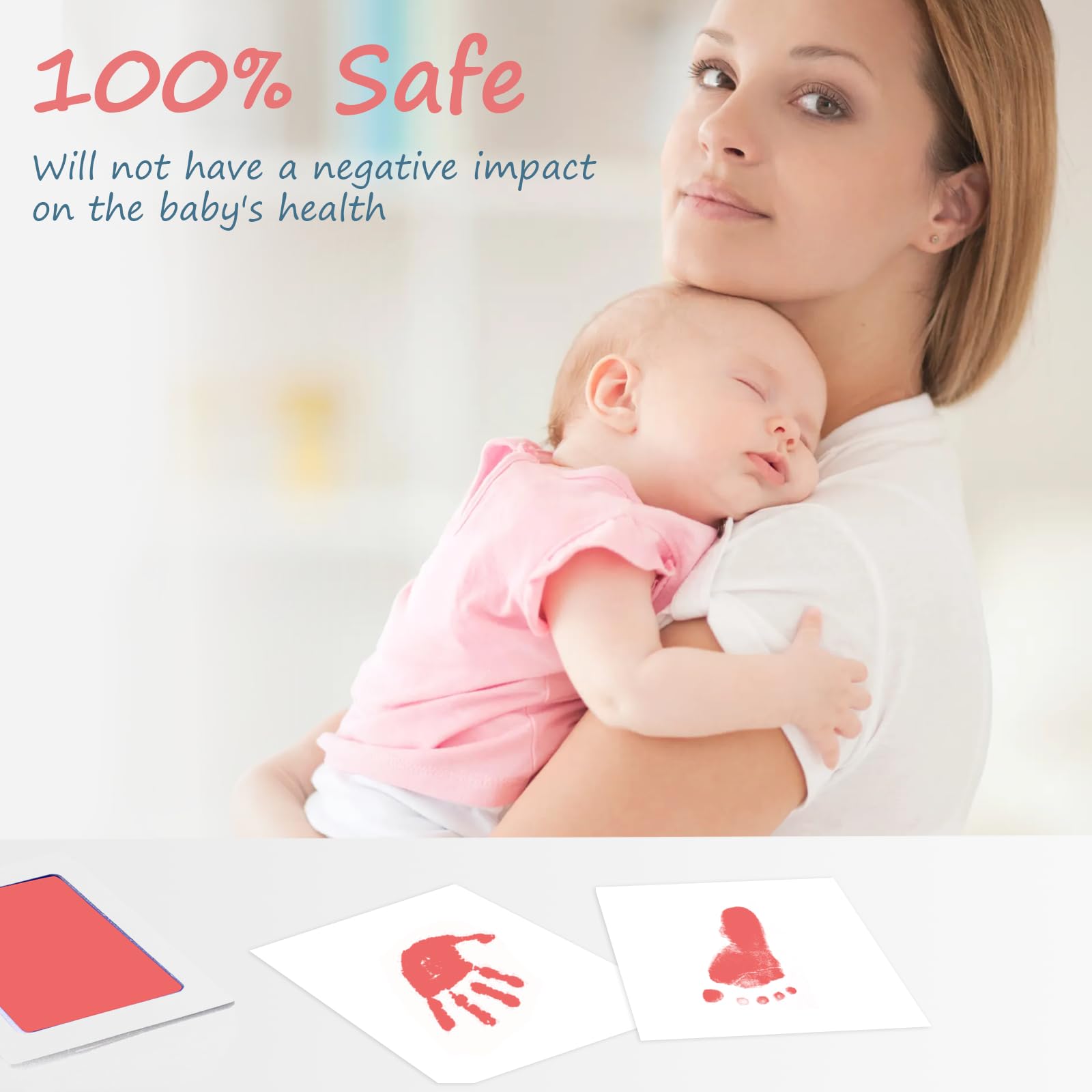 Tubuui inkless baby handprint kit compact 6.0x4.2 inch size