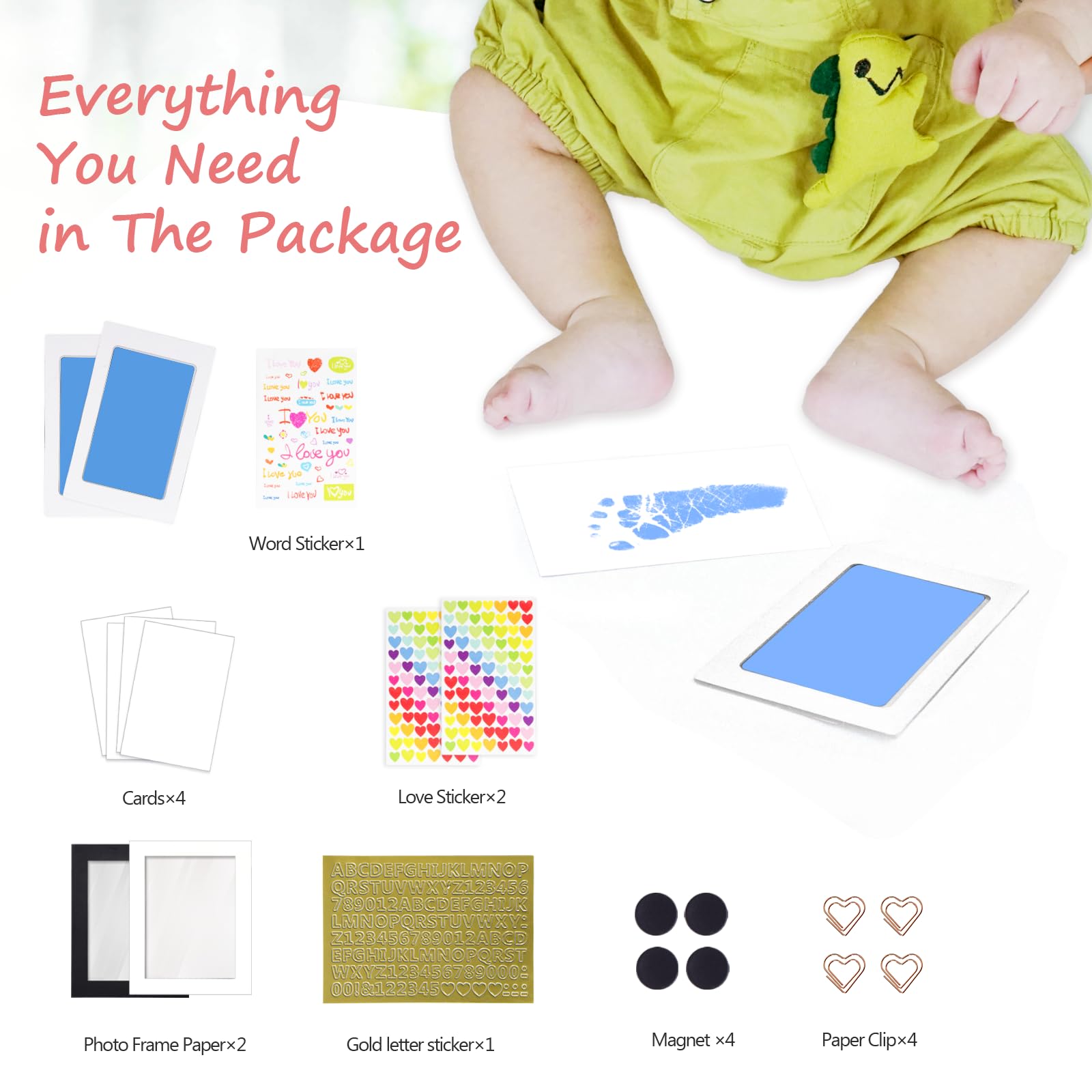 Tubuui inkless baby handprint kit gift packaging ready gift box for new parents.