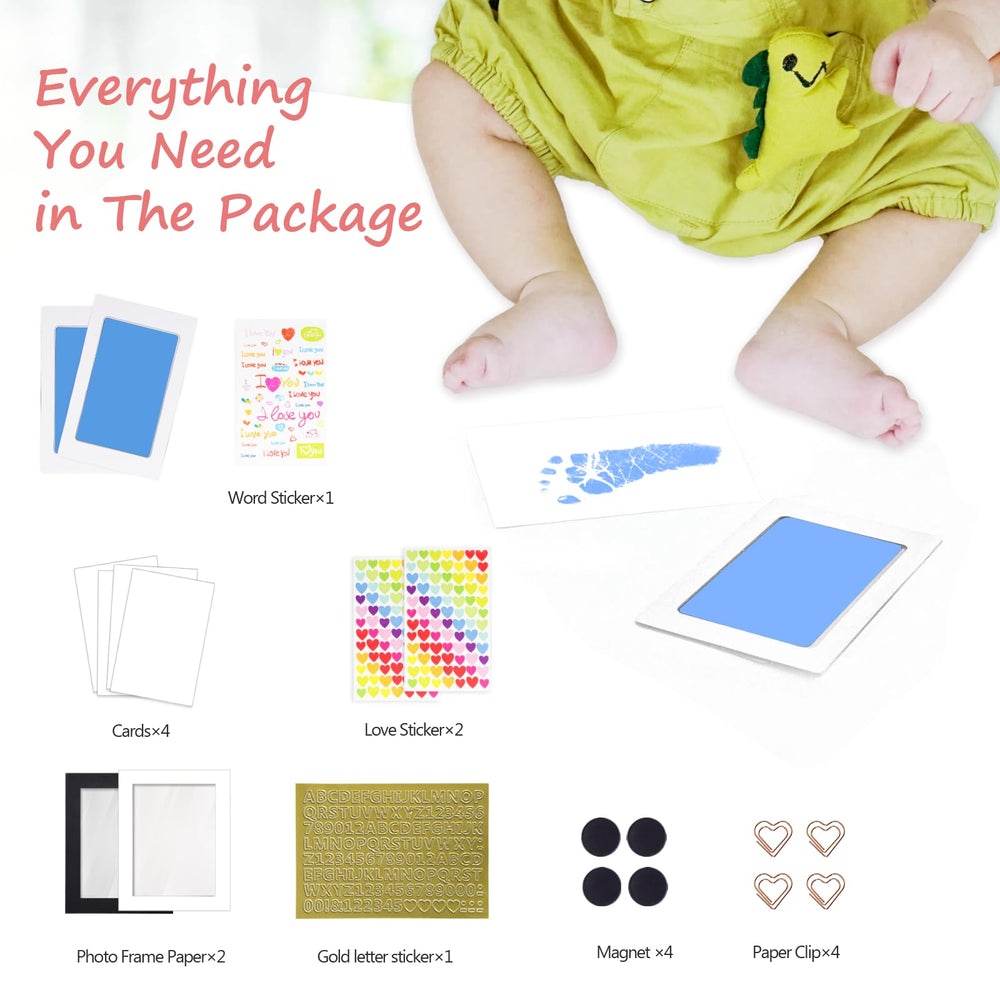 Tubuui inkless baby handprint kit gift packaging ready gift box for new parents.
