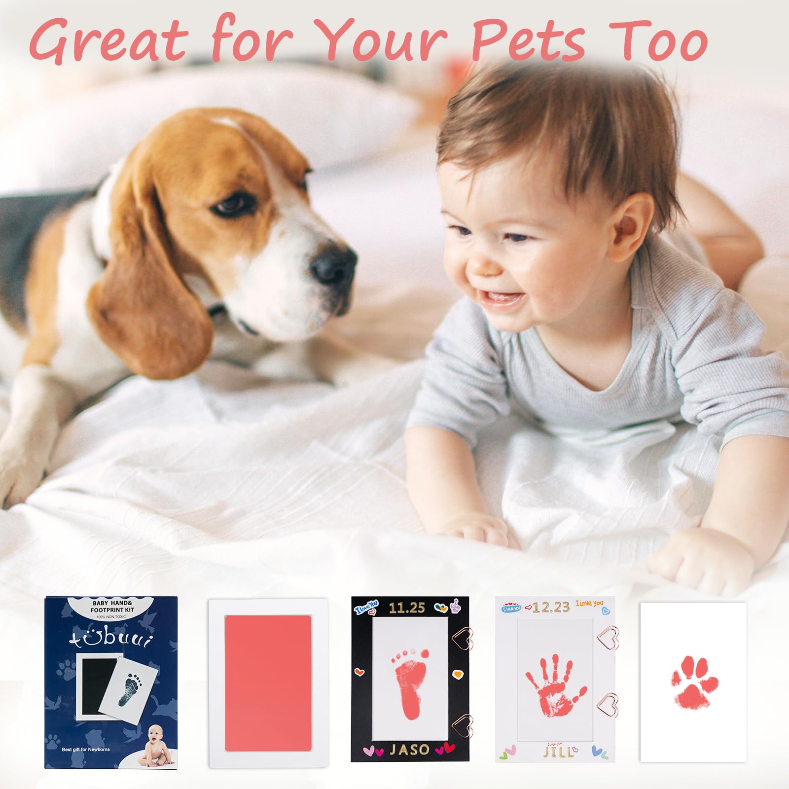 Tubuui inkless baby handprint kit gift-ready and mess-free