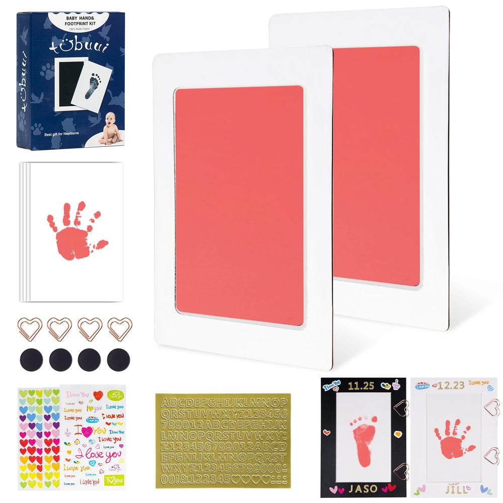 Tubuui inkless baby handprint kit shows a clean handprint for a treasured keepsake.