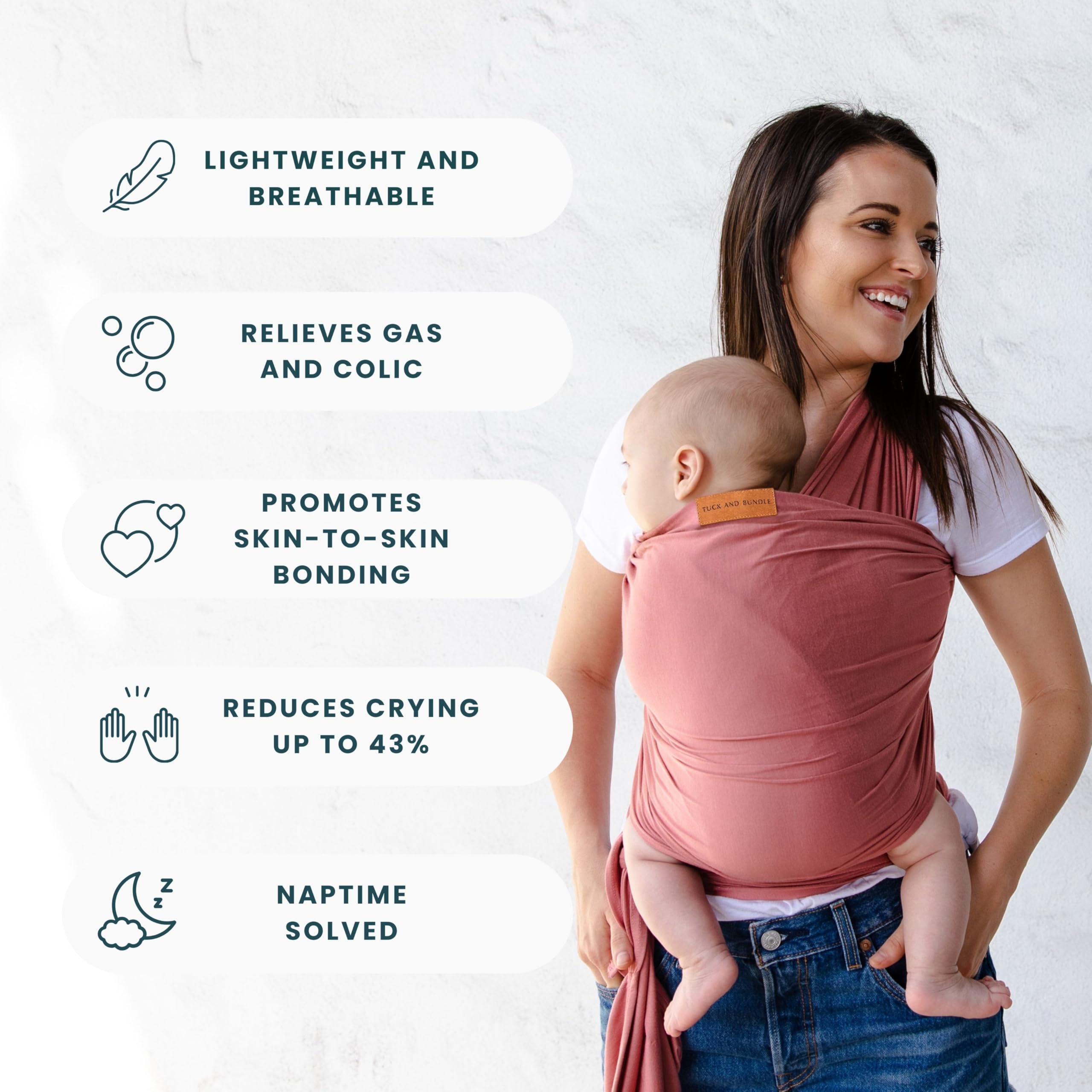 Tuck and Bundle Sedona Rose wrap hip-healthy certification highlights hip alignment