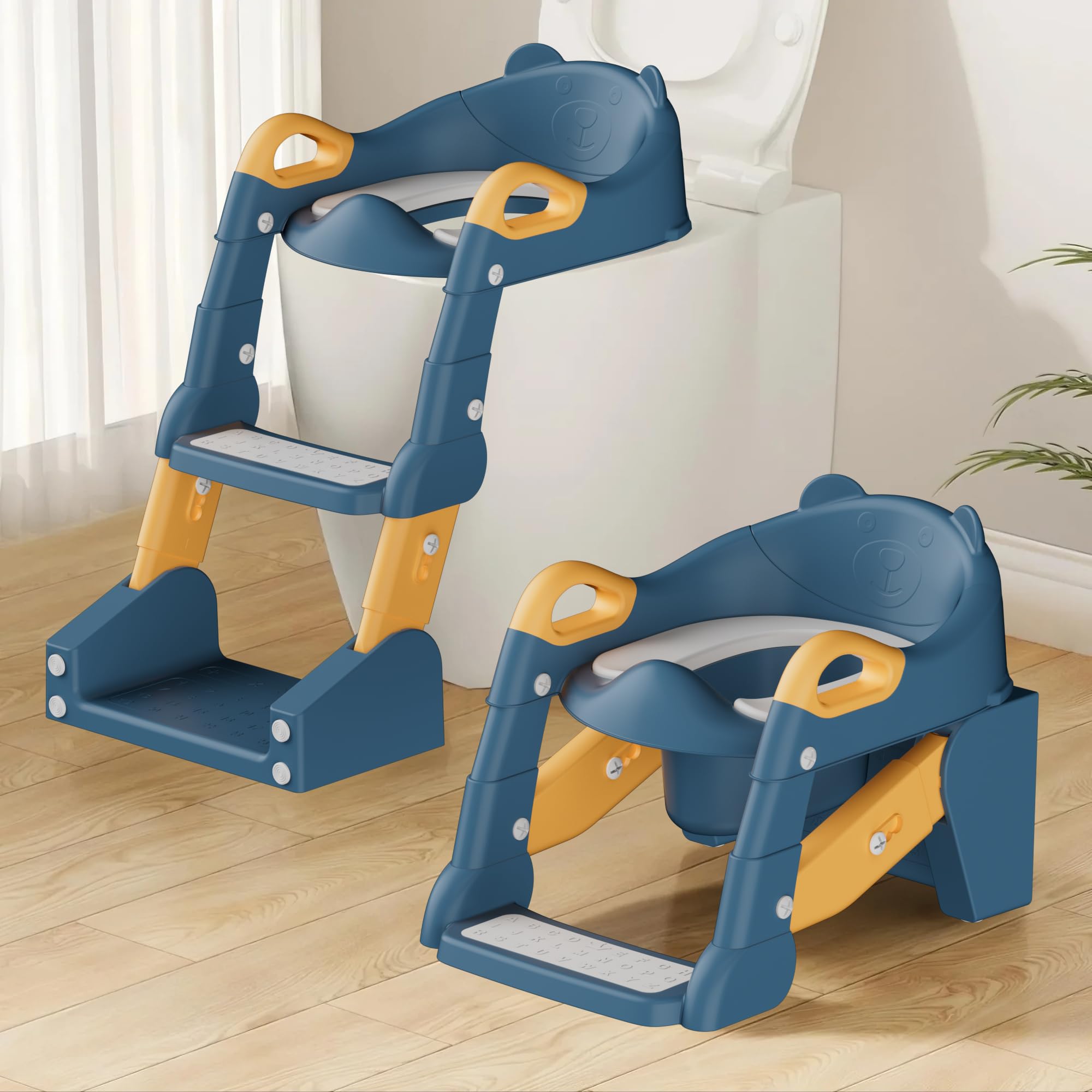 TuckInn Potty Seat 2-in-1 in use shows easy potty-to-toilet transition for toddlers