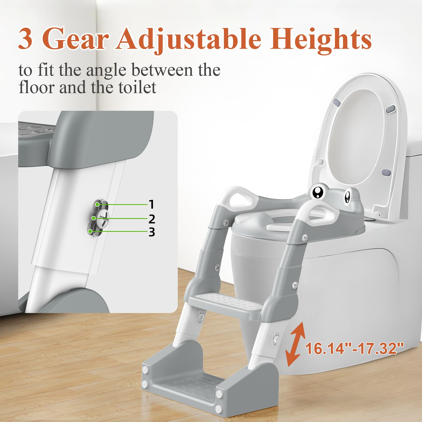 TuckInn Potty Seat extended splash guard with urinals prevents splashes.