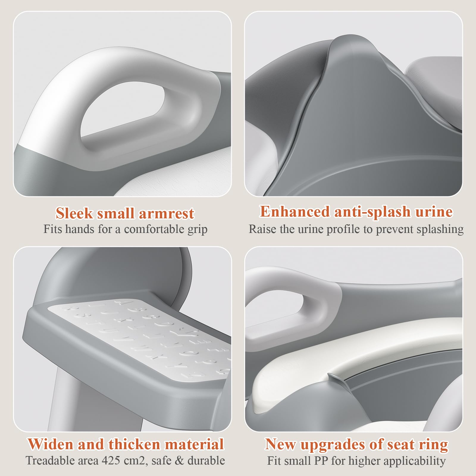 TuckInn Potty Seat fits standard and elongated toilets securely.