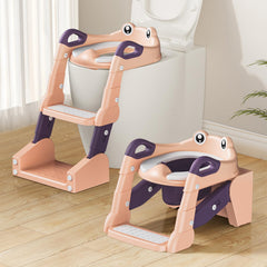 TuckInn potty seat front view highlights pink compact design for safety