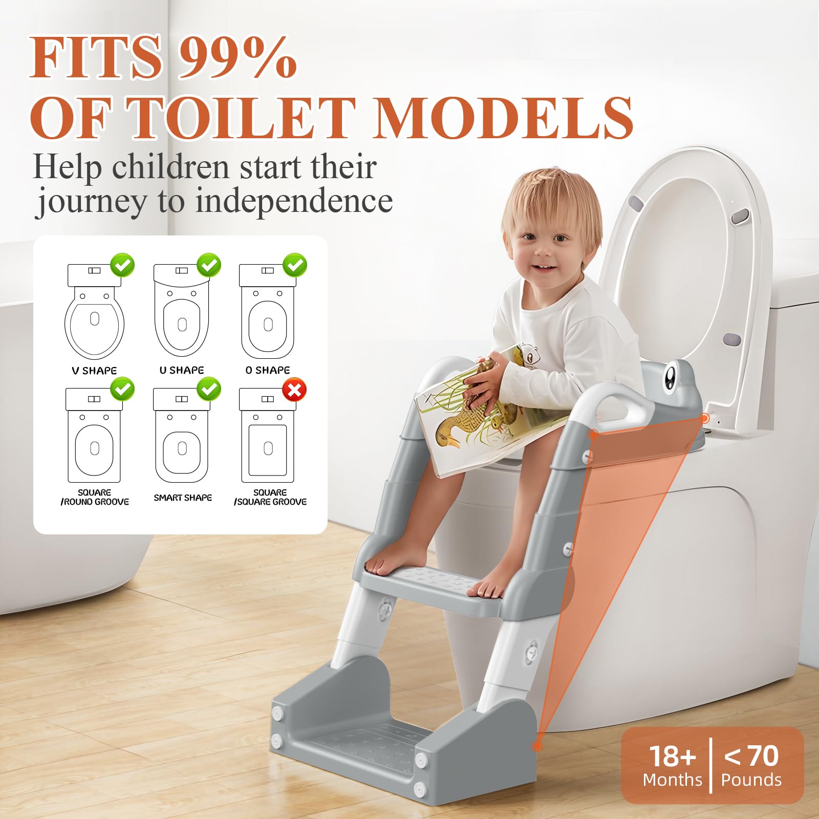 TuckInn Potty Seat soft waterproof cushion for comfortable skin contact.