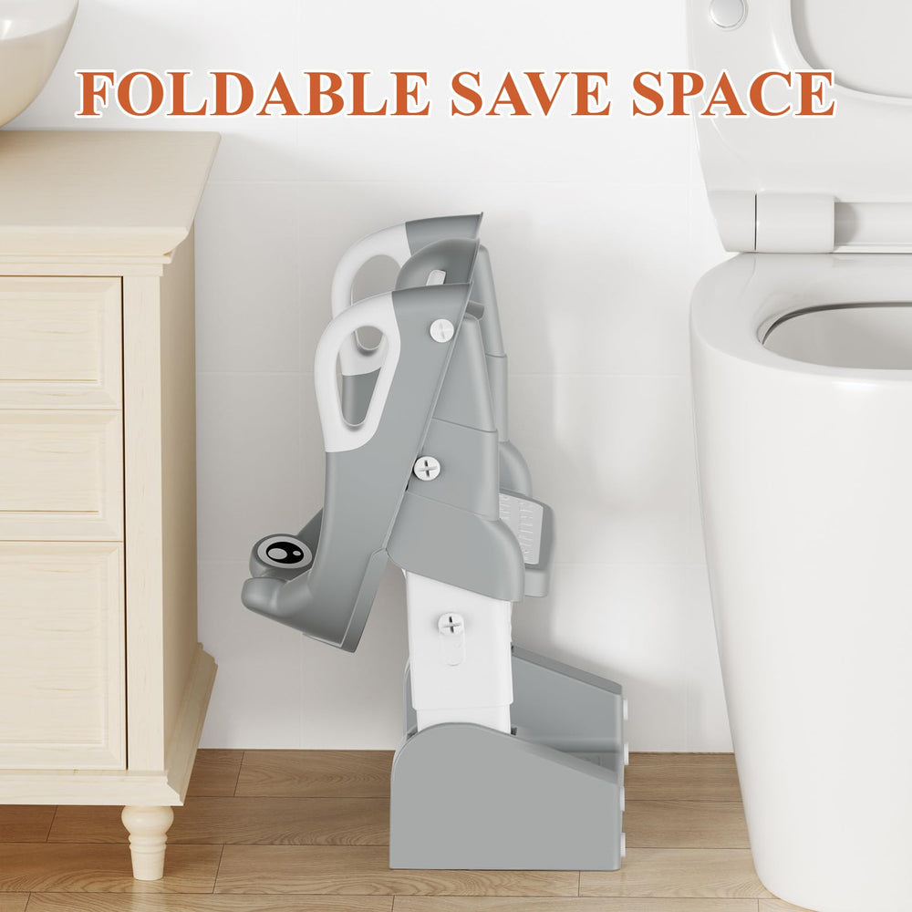 TuckInn Potty Seat toddler step stool provides stable bathroom access.