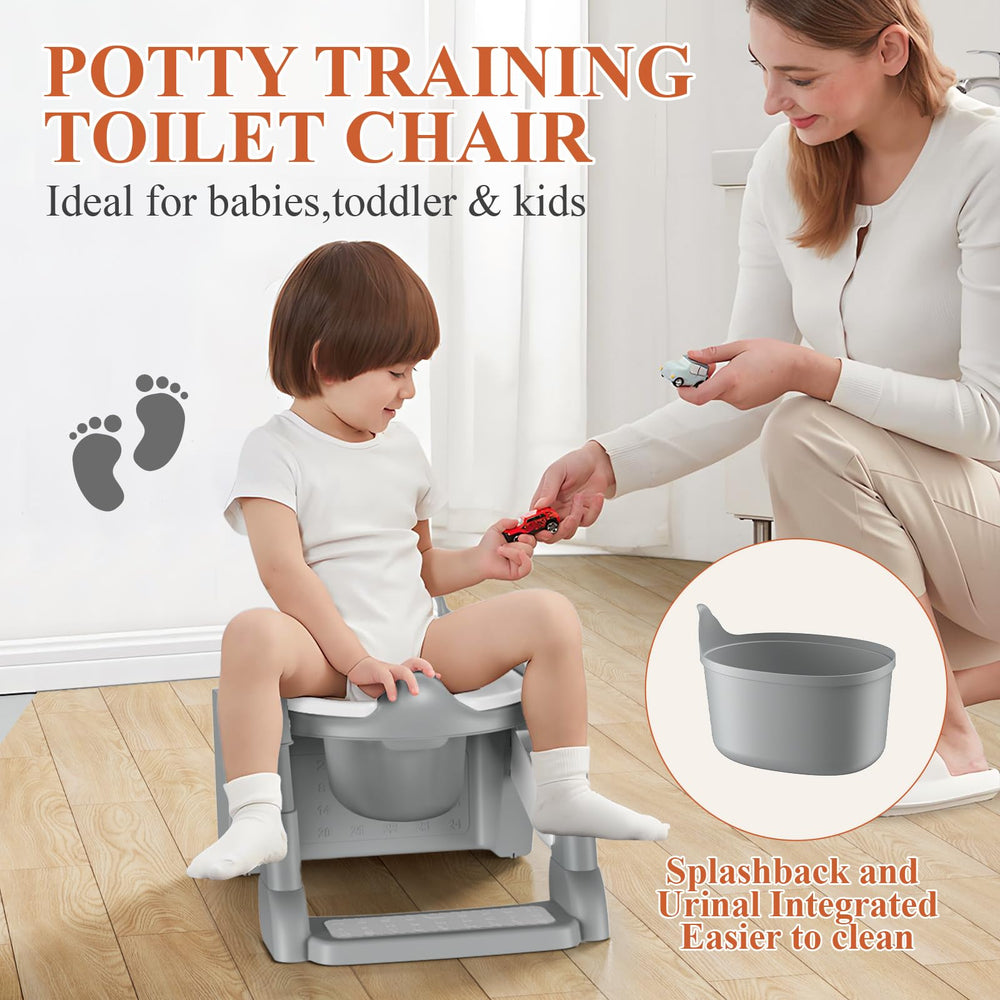 TuckInn Potty Seat widened pedal area for easy toddler seating.