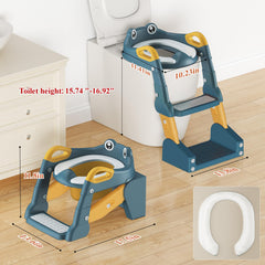 TuckInn potty training seat side view highlighting widened pedal for easy seating.
