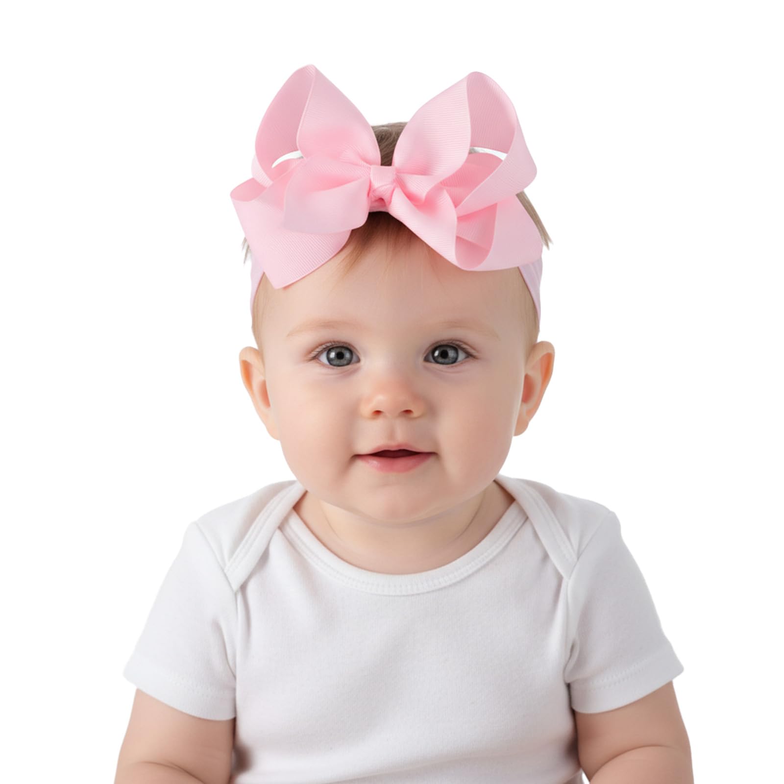 Tucnoeu baby headbands stretchy-material closeup emphasizes soft polyester-spandex blend