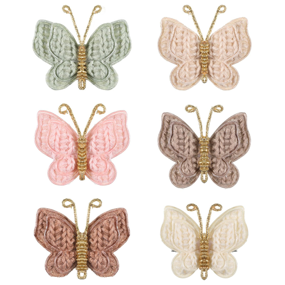 Tucnoeu Toddler Hair Bows front view, six colorful clips for easy styling