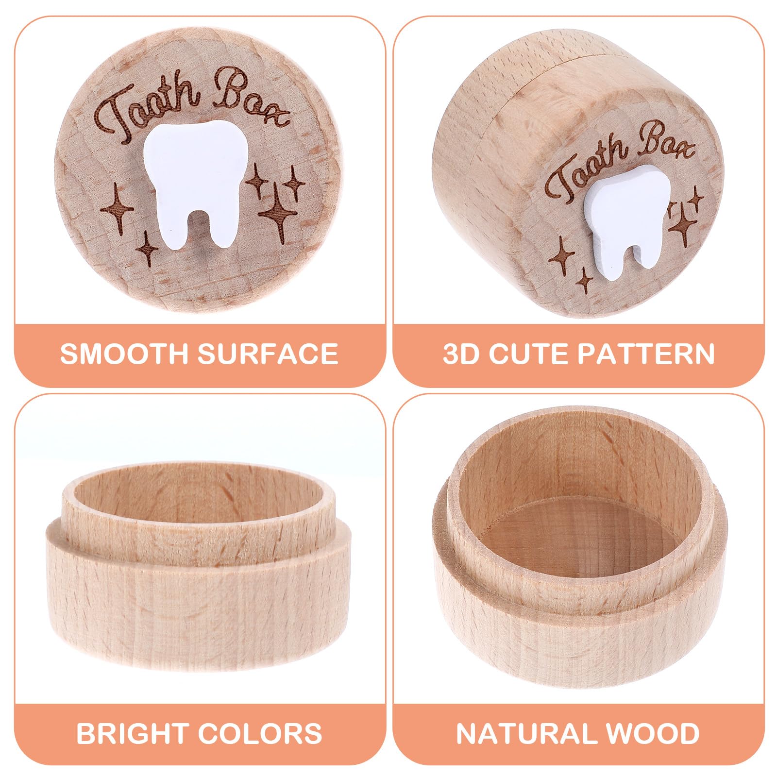 Tucnoeu Tooth Fairy Box grooved body adds beauty while organizing tiny mementos.