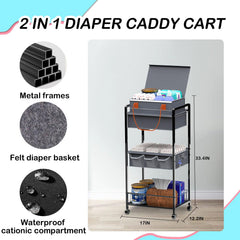 TUDALLK diaper caddy with removable dividers offers flexible storage options