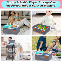 TUDALLK top-layer diaper basket with dust-proof cover travels easily between rooms