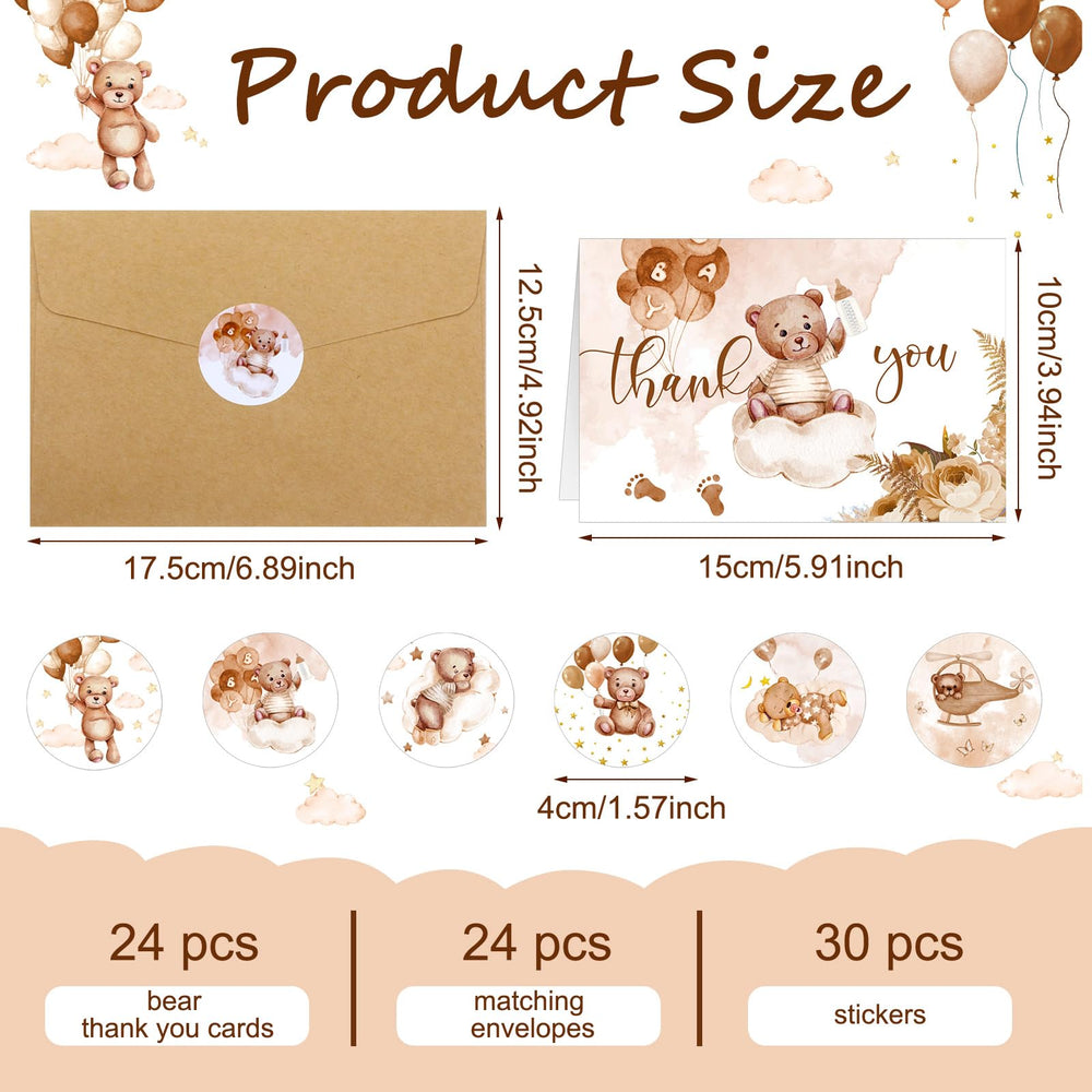 Tudomro bear-pattern envelopes in white and brown for coordinated notes