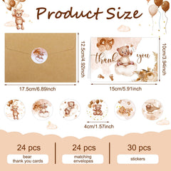 Tudomro bear-pattern envelopes in white and brown for coordinated notes