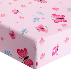 Tudomro butterfly crib bedding crib skirt pink, adds gentle color and coverage.