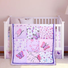 Tudomro butterfly nursery bedding set in purple creates a soothing sleep space.