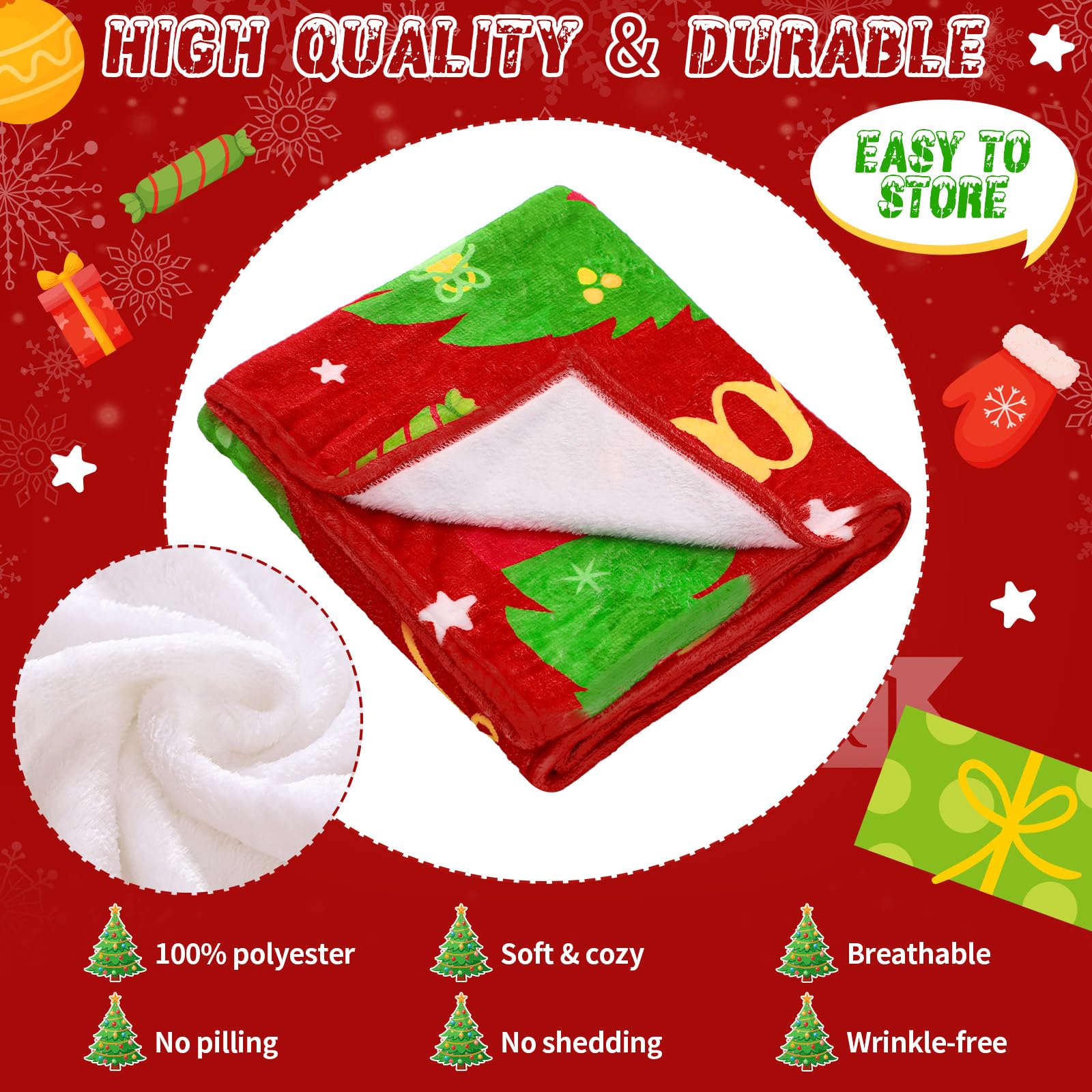 Tudomro first Christmas blanket Christmas tree pattern creates a cheerful holiday backdrop for baby photos.