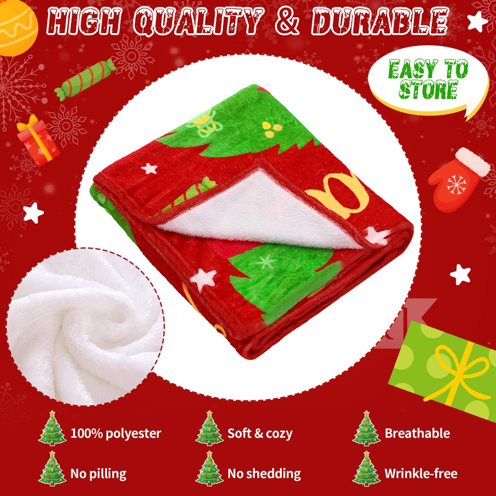 Tudomro first Christmas blanket Christmas tree pattern creates a cheerful holiday backdrop for baby photos.